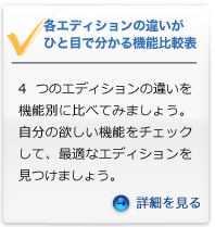 �e�G�f�B�V�����̈Ⴂ���ЂƖڂŕ�����@�\��r�\